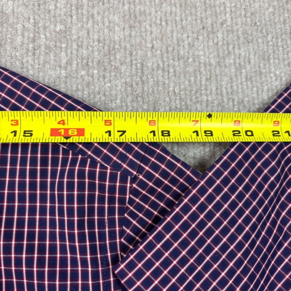 UNTUCKit Graach Slim Fit Navy Red Checkered Button Down Shirt‎ Men's Size Medium - Picture 8 of 8